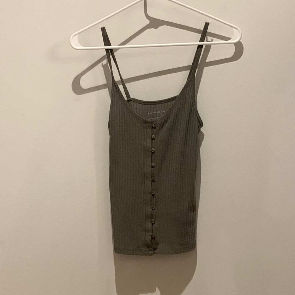 Green cropped tank